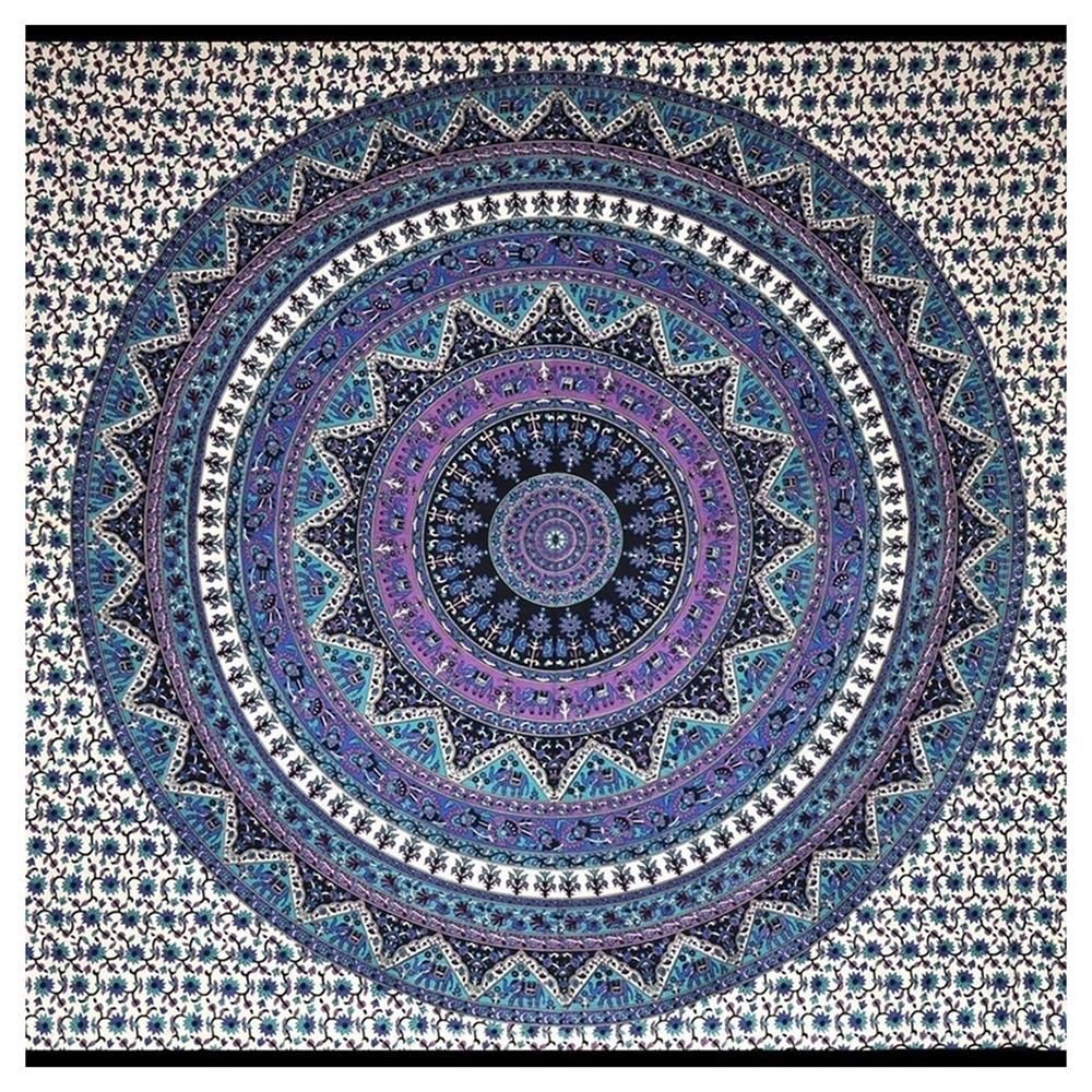 Purple, Blue, Green & Black Elephant Wall Tapestry